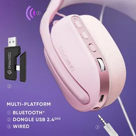 oniverse Wireless Gaming Headset Polaris - Aurora Pink (Kabelgebunden, Kabellos), Gaming Headset, Pink