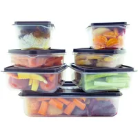 Neez Frischhaltedosen mit Deckel - (7 Box + 7 Deckel) Plastik Aufbewahrungsbox für Küche, Gefrierdosen & Food Container, Luftdichte, Kühlschrank & Mikrowellenfest Organizer Set