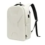 MOSISO 15,6 Zoll Laptop Rucksack Tasche mit USB Ladeanschluss für Frauen Männer, Wasserdicht Hartschale Reise Business Computer Tasche, Anti Diebstahl Tagesrucksack mit Gepäckriemen, Beige