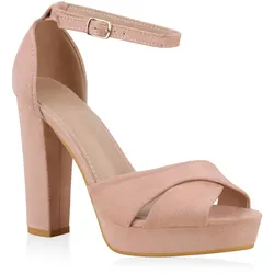 Damen Plateau Sandaletten in Rosa