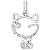 SILVEGO Anhänger Gentle Silver Anhänger Katze Betty mit klaren Zirkonen MW15320P sSL3729 Marke, Estándar, Metall, Kein Edelstein