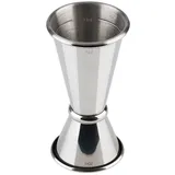 Buddy ́s Bar - Barmaß, 2 cl / 4 cl Doppelmaß, Innenmaße 1 cl / 3 cl, hochwertiges Barmaß, lebensmittelecht, spülmaschinenfest, Jigger zum Abmessen von Zutaten für Cocktails, Edelstahl poliert