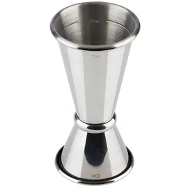 Buddy ́s Bar - Barmaß, 2 cl / 4 cl Doppelmaß, Innenmaße 1 cl / 3 cl, hochwertiges Barmaß, lebensmittelecht, spülmaschinenfest, Jigger zum Abmessen von Zutaten für Cocktails, Edelstahl poliert