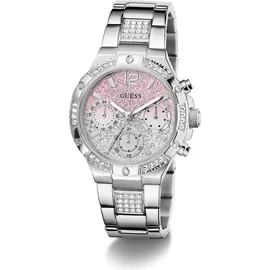 GUESS Damen-Uhr Harlow Silber 38mm mit Edelstahlarmband & 3 bar Wasserschutz – GW0950L1