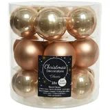 Christmas Decorations Weihnachtskugeln Glas 4cm x 18 Stück kleine Christbaumkugeln beige uni