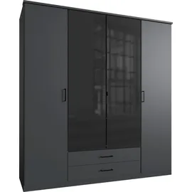 WIMEX Drehtürenschrank »Soest«, mit Farbglas-Tür, wahlweise 135 oder 180cm breit schwarz B/H/T: ca. 180x199x58 cm - Graphit, schwarz