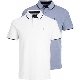 JACK & JONES Paulos 2 Units Kurzarm-poloshirt Bright Cobalt / Pack 1 Bright Cobalt / 1 White 2XL