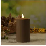 283 MIA Deluxe LED Stumpenkerze 12,5 cm 7,5 cm braun