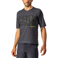 Castelli Men's Trail TECH Tee Sweatshirt, Dunkelgrau/schwarz-elektrischer Kalk, XL