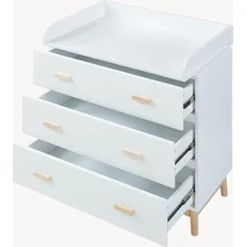 [en.casa] Wickelkommode Sarievn mit Wickelauflage 100x80x53 cm Weiß