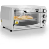 Mini Backofen 13 Liter Pizzaofen 60°-250°C Timer Krümelblech Kleiner Backofen Minibackofen Backofen 1200 Watt weiß - Steinborg