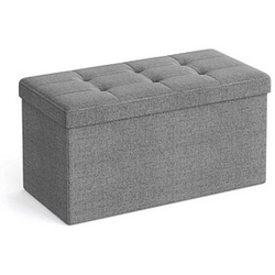 SONGMICS Sitztruhe LSF47G helllgrau Stoff 76,0 cm