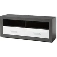 Furn.design TV-Lowboard weiß Hochglanz grau TV Unterteil mit Komforthöhe