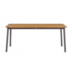 Apple Bee Bijou Diningtisch 180x90cm Aluminium Taupe mit Teak-Tischplatte!