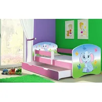 Luxusbetten24 Kinderbett Dream mit verschiedenen Motiven Elephant - Rosa