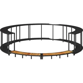 vidaXL Whirlpool-Umrandung mit Stauraum Holztreppe Schwarz Poly Rattan
