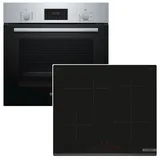 Bosch Backofen-Set 3D-Heißluft Teleskopauszug + Induktionskochfeld Booster autark 60cm