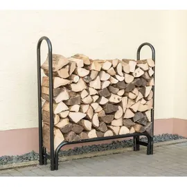ShelterLogic Kaminholzregal Stahl 126 x 25 x 118 cm inkl. Abdeckung Schwarz