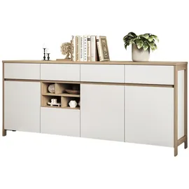furn.design Sideboard 193 x 85 x 39 cm Weiß / Eiche