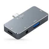 TECH-PROTECT V6 4in1 USB-C Hub mit HDMI 4K USB-A PD100W Audio – Grau