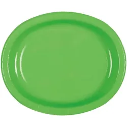 8 ovale Teller grün