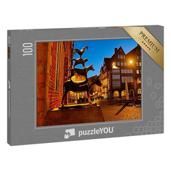 puzzleYOU Puzzle Am Abend in Bremen., 100 Puzzleteile, puzzleYOU-Kollektionen Bremen