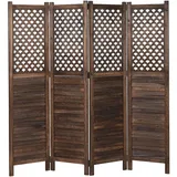 MCW Paravent MCW-A84, Raumteiler Trennwand Sichtschutz, Ornamente 170x161cm braun