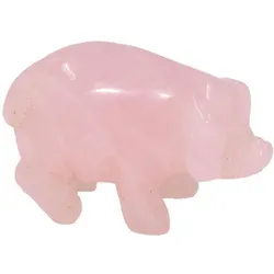 Tierfigur FIRETTI "Schmuck Geschenk Dekofigur Farbstein Edelstein Schwein Quarz", rosa, Dekofiguren, B/H/T: 1,9cm x 3cm x 1,3cm, Stein, Rosaquarz, B:1,9cm H:3cm T:1,3cm
