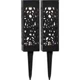 StarTrading Solarleuchte Kunststoff H 18 cm 2er Set schwarz