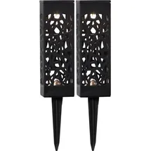 StarTrading Solarleuchte Kunststoff H 18 cm 2er Set schwarz
