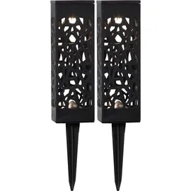 StarTrading Solarleuchte Kunststoff H 18 cm 2er Set schwarz