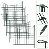 Lospitch Teichzaun Gartenzaun,Zaun Teich 33 tlg 15 Zaunelemente und 16 Befestigungsstäben,Gartenzaun Metall,steckzaun,Freigehege, Teich, Zaun, Gitterzaun,gehege kaninchen (Unterbogen)