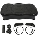 Vibrationsplatte mit Ultra Leiser Motor, 95 Stufen und 5 Trainingsprogramme, mit Fernbedienung, Trainingsbänder, LCD-Display, fur Ganzkörpertraining Fett Verlieren, Bis 120KG (Schwarz)