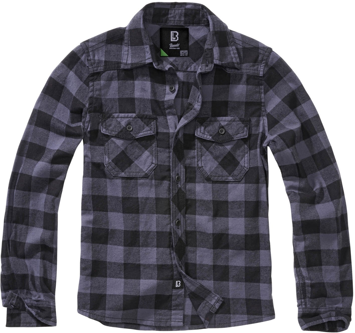 Brandit Kids Checkshirt black/grey, Größe L/146-152