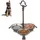 Relaxdays Napf Gusseisen, Napfstation für Hunde & Katzen, 3 Edelstahlnäpfe je 200ml, antik, Griff, Outdoor, Dunkelbraun