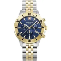 Swiss Alpine Military Herren Uhr Analog Quarz Chronograph 7024.9145SAM