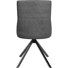 byLIVING Esszimmerstuhl California 2er Set, Webstoff anthrazit schwarz