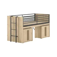 58 aufm Kessel Halbhochbett Keelia 90 x 200 cm Eiche braun