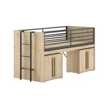 58 aufm Kessel Halbhochbett Keelia 90 x 200 cm Eiche braun