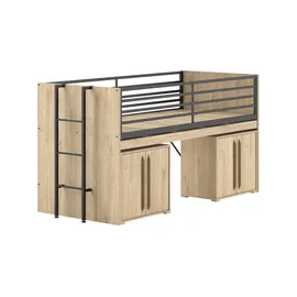 58 aufm Kessel Halbhochbett Keelia 90 x 200 cm Eiche braun