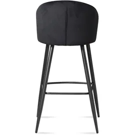 FineBuy 2er Set Barhocker FineBuy Barstuhl Samt Tresenhocker mit Lehne Hocker 110 kg