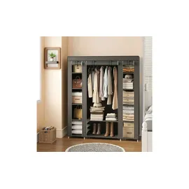 Songmics Kleiderschrank 150 cm x 45 cm x 175 cm Grau