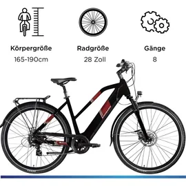 Zündapp Z810 2023 28 Zoll RH 50 cm Damen schwarz/rot