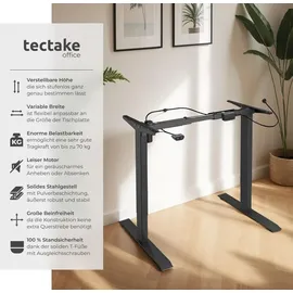 Tectake Tischgestell elektrisch höhenverstellbar 85 - 129 x 65 x 71 - 121 cm