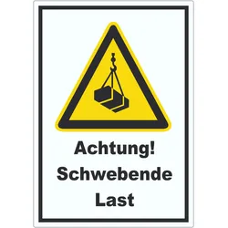 Achtung Schwebende Last Aufkleber A5 (148x210mm)
