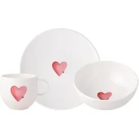 Villeroy & Boch With Love Frühstücksset 3-tlg. rot/weiß