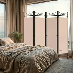 Casaria Paravent Raumteiler Sichtschutz Verstellbar 180x163cm Rose