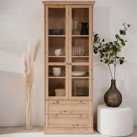 Homestyle4u Vitrine 80 x 200 x 45 cm Braun