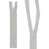 mumbi Reißverschluss teilbar 5mm 60cm Grau Kunststoff Reißverschlüsse mit Zipper grobe Zähne (35591)