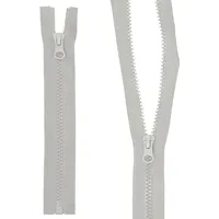 mumbi Reißverschluss teilbar 5mm 60cm Grau Kunststoff Reißverschlüsse mit Zipper grobe Zähne (35591)